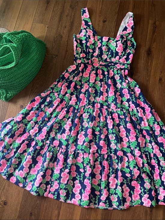 Lilly Pulitzer Dresses & Skirts - Last drop ⬇️🚚Lilly Pulitzer McKinnon Dress Navy Pink Floral Midi Dress